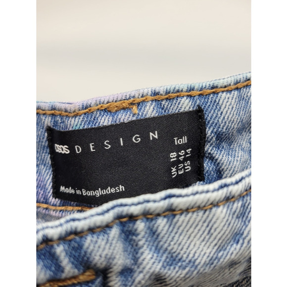 ASOS DESIGN denim relaxed shorts with rips in light blue - Picture 3 of 7